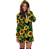 Sunflower Black Print Hoodie Dress-grizzshop