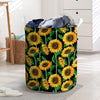 Sunflower Black Print Laundry Basket-grizzshop