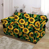 Sunflower Black Print Loveseat Cover-grizzshop