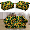 Sunflower Black Print Loveseat Cover-grizzshop