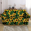 Sunflower Black Print Loveseat Cover-grizzshop