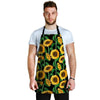 Sunflower Black Print Men's Apron-grizzshop