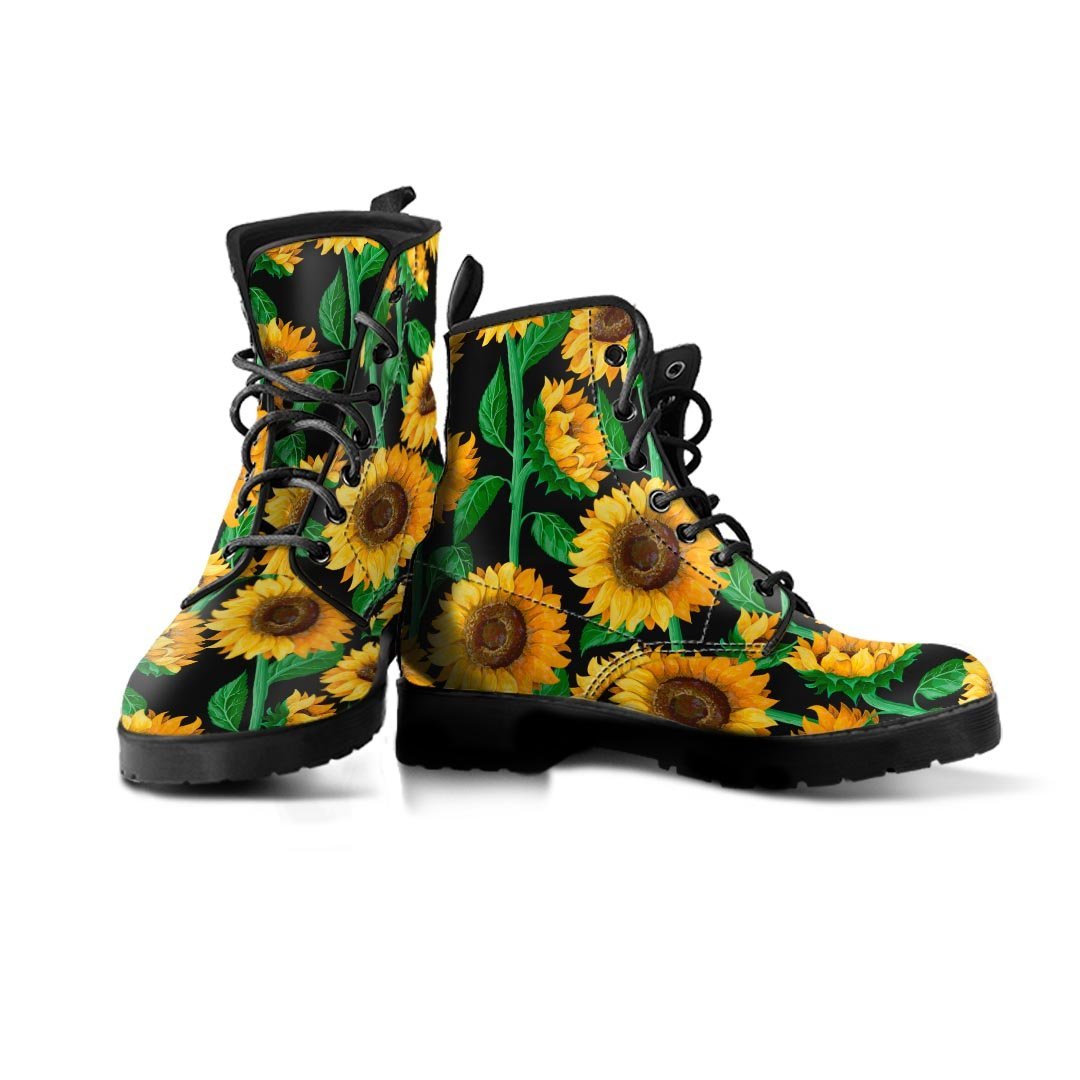 Sunflower Black Print Men's Boots-grizzshop