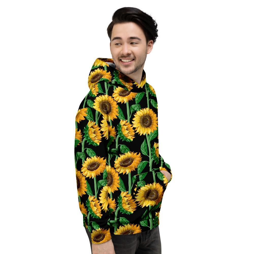 Sunflower Black Print Men's Hoodie-grizzshop