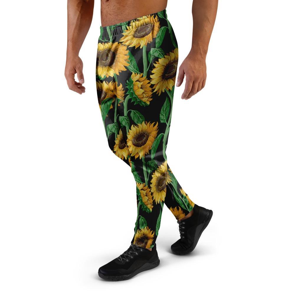 Sunflower Black Print Men's Joggers-grizzshop
