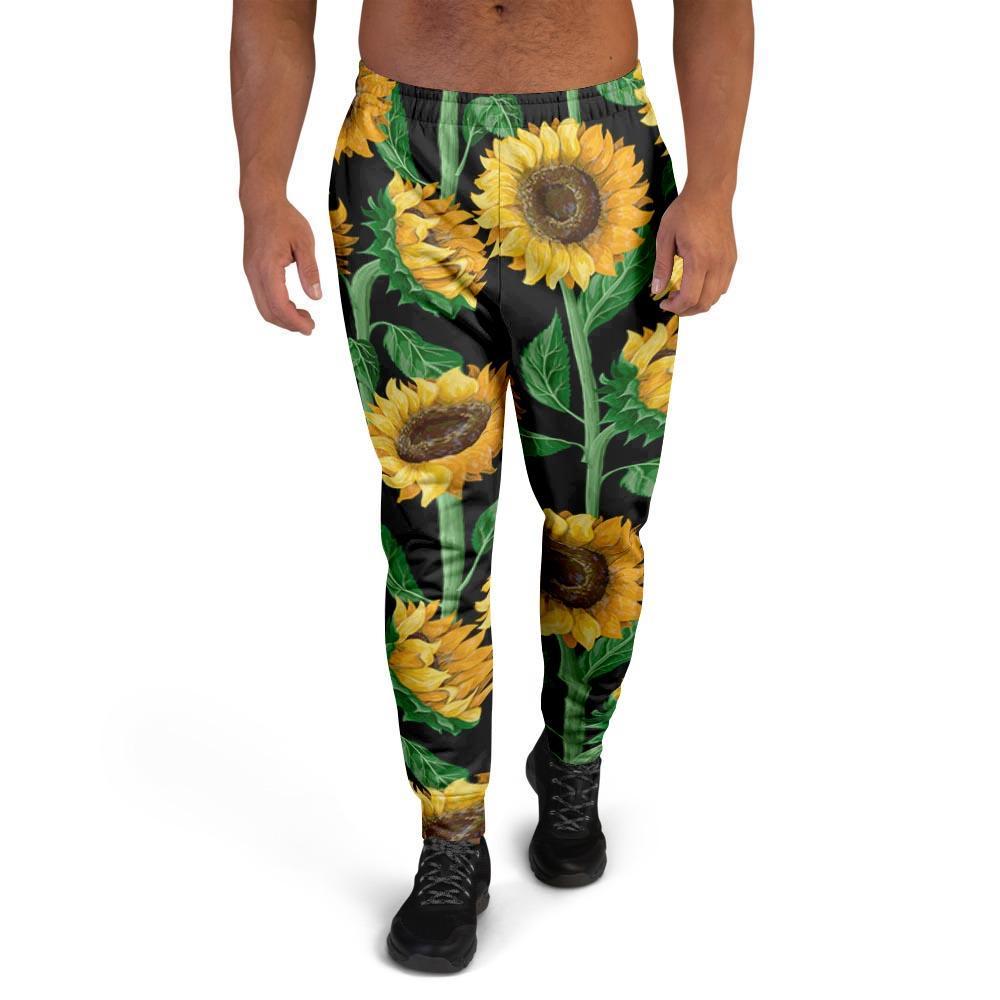 Sunflower Black Print Men's Joggers-grizzshop