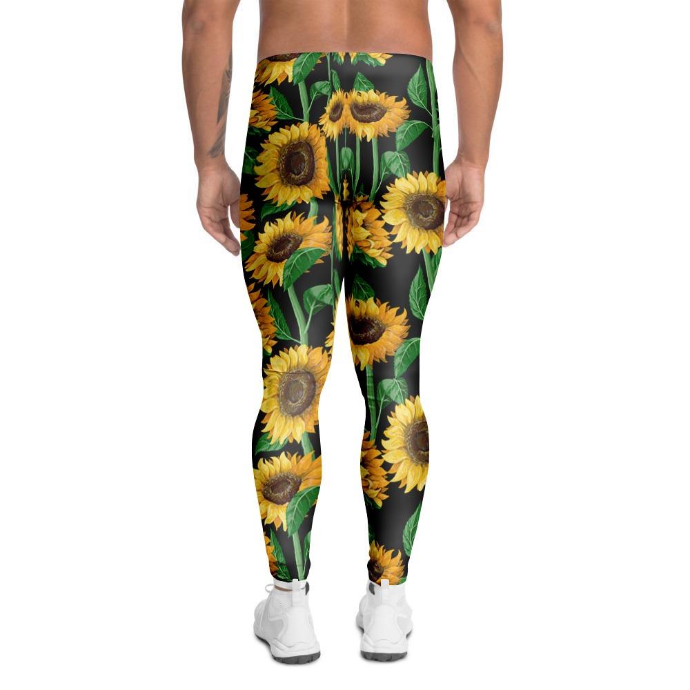 Sunflower Black Print Men's Leggings-grizzshop