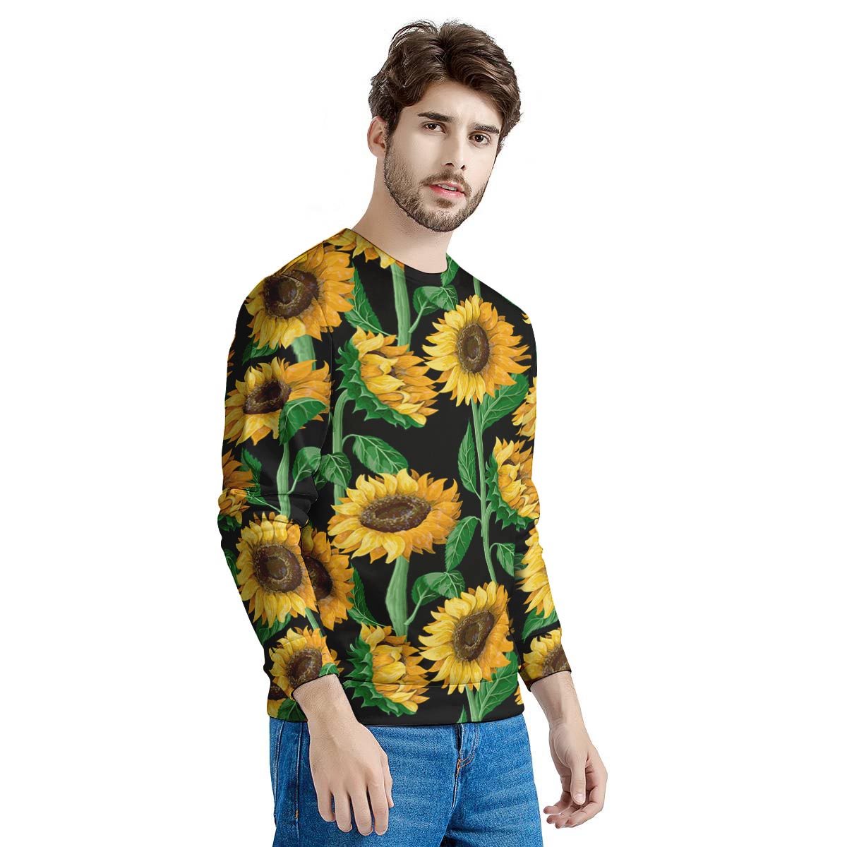 Sunflower Black Print Men's Sweatshirt-grizzshop