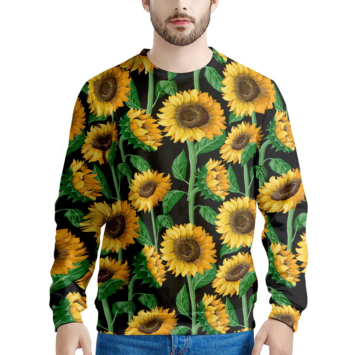 Sunflower Black Print Men's Sweatshirt-grizzshop