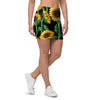 Sunflower Black Print Mini Skirt-grizzshop