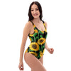 Sunflower Black Print One Piece Swimsuite-grizzshop