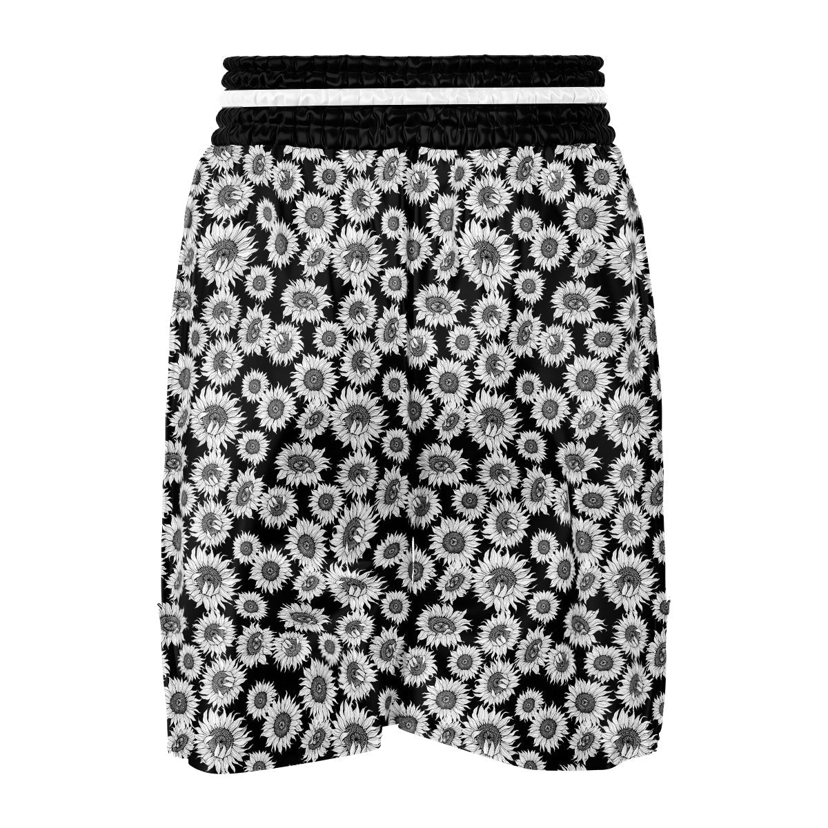 Sunflower Black Print Pattern Boxing Shorts-grizzshop
