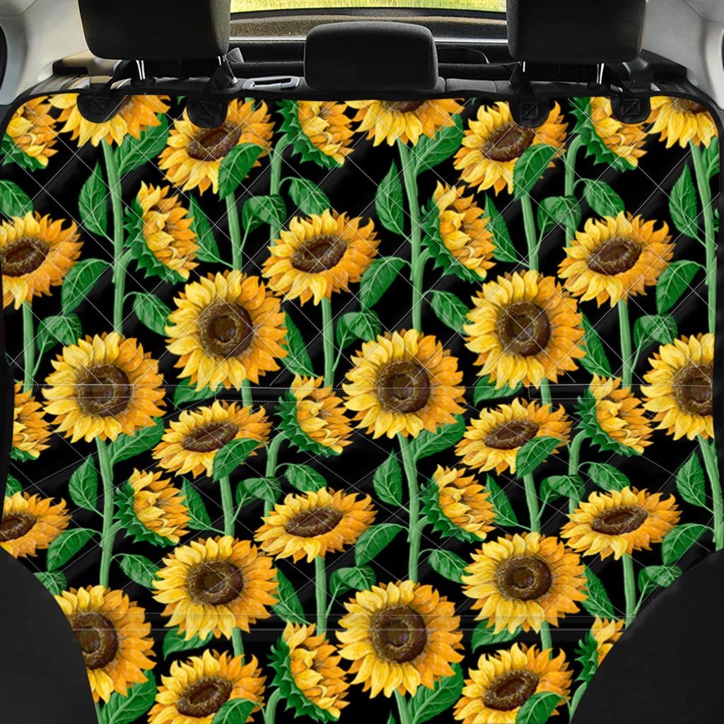 Sunflower Black Print Pet Car Seat Cover-grizzshop