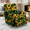 Sunflower Black Print Recliner Cover-grizzshop