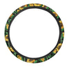 Sunflower Black Print Steering Wheel Cover-grizzshop