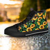 Sunflower Black Print Women's High Top Shoes-grizzshop