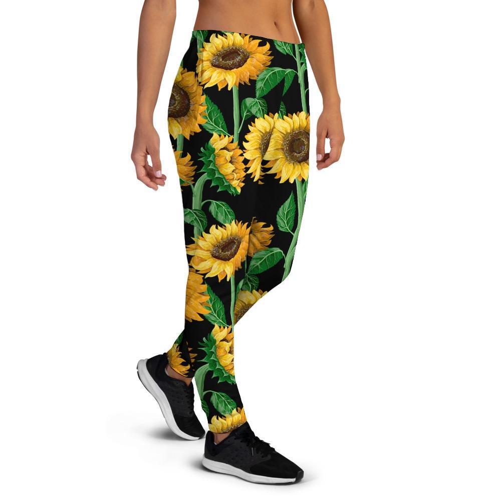 Sunflower Black Print Women's Joggers-grizzshop