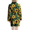 Sunflower Black Print Women's Robe-grizzshop