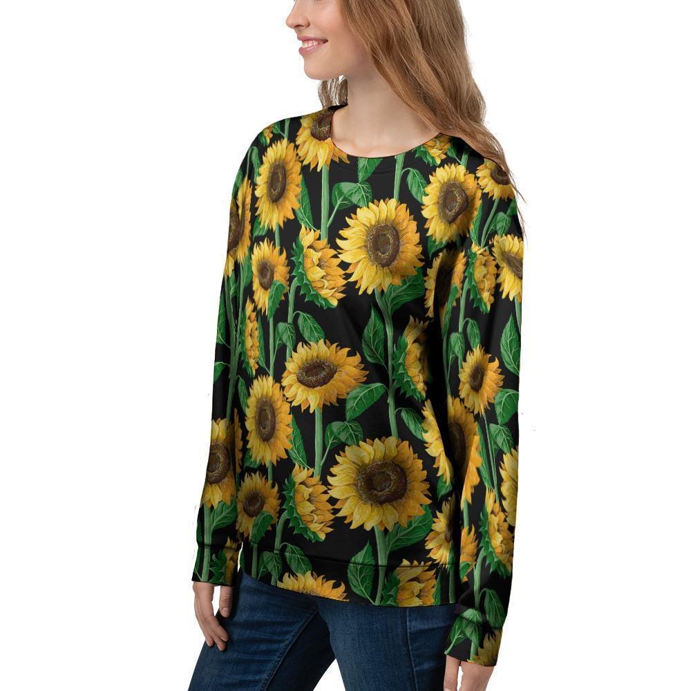 Sunflower Black Print Women's Sweatshirt-grizzshop