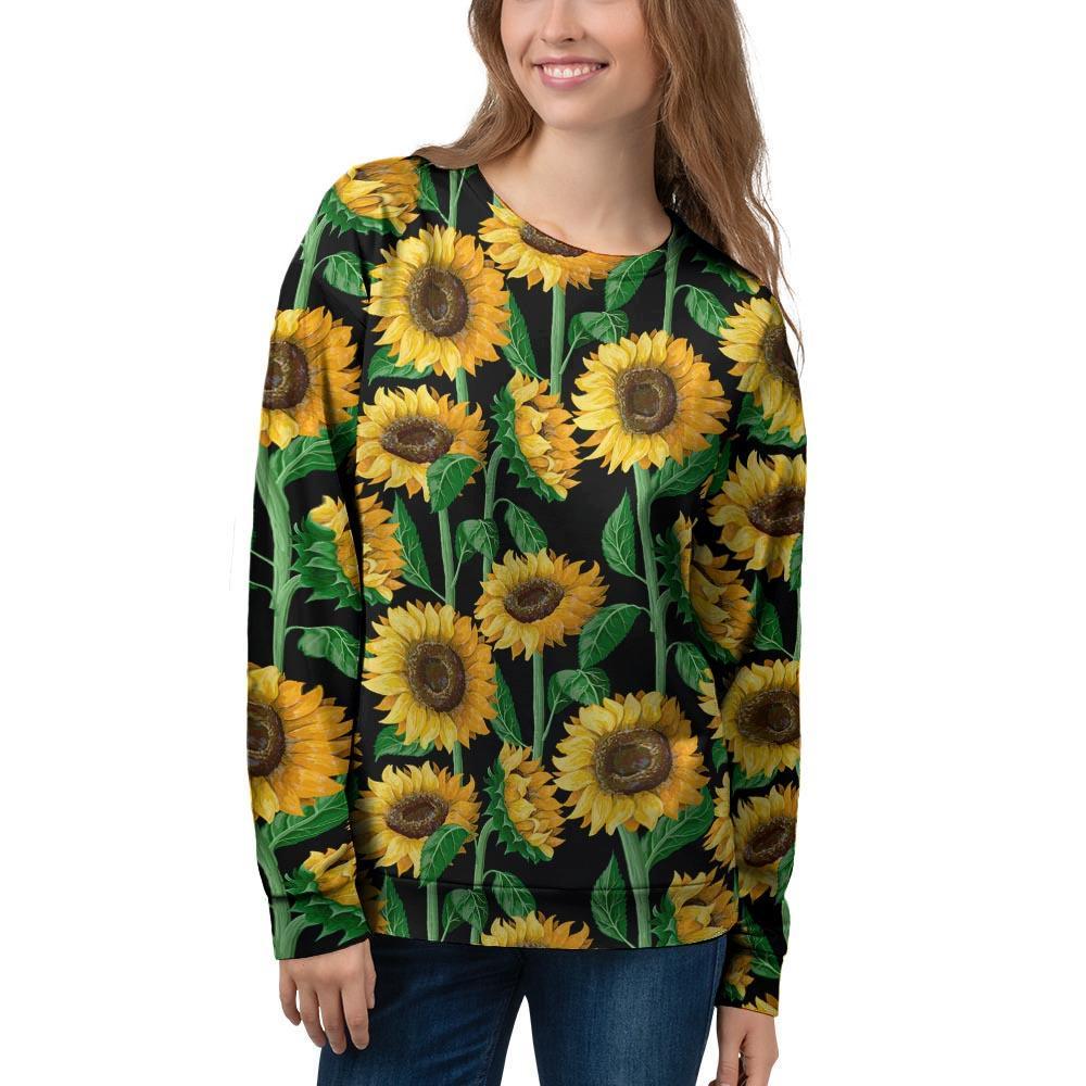 Sunflower Black Print Women's Sweatshirt-grizzshop