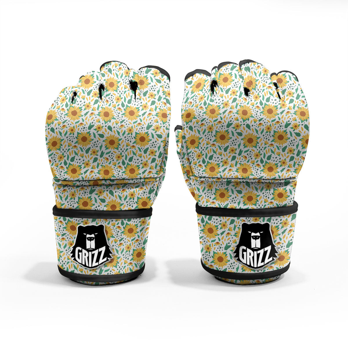Sunflower Blooming Print Pattern MMA Gloves-grizzshop