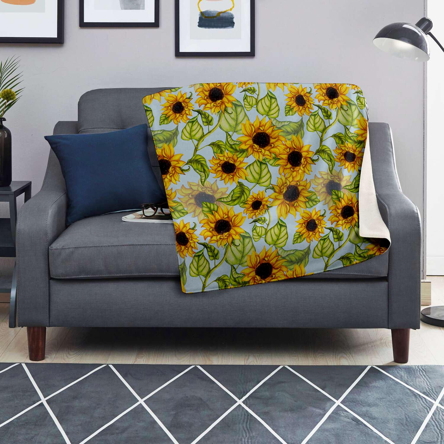 Sunflower Blue Blanket-grizzshop