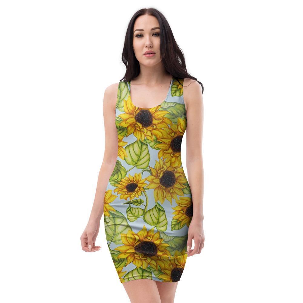 Sunflower Blue Bodycon Dress-grizzshop