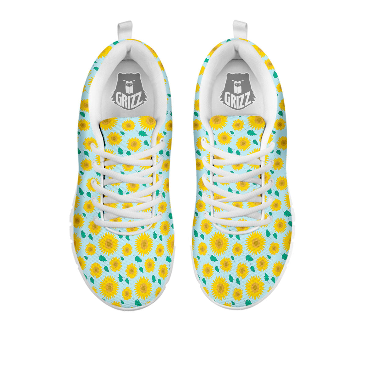 Sunflower Blue Cute Print Pattern White Sneaker-grizzshop