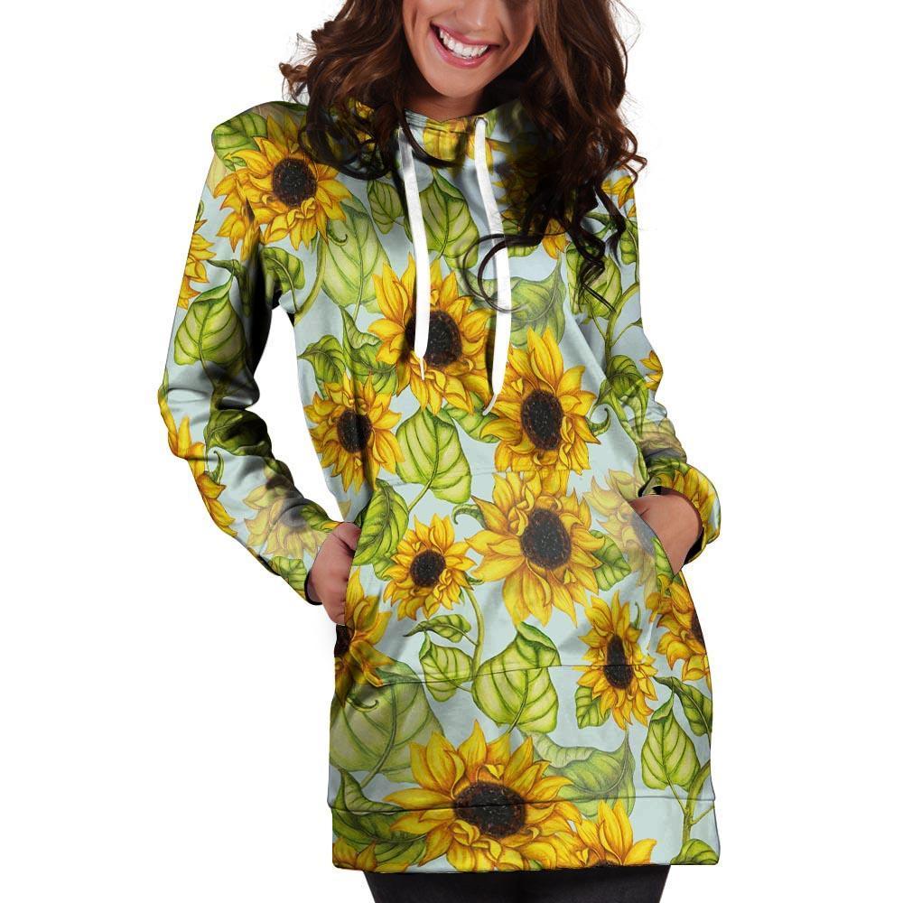 Sunflower Blue Hoodie Dress-grizzshop