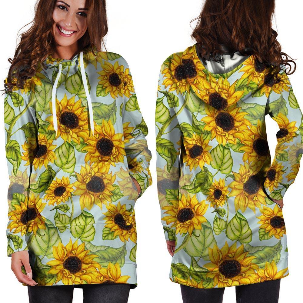 Sunflower Blue Hoodie Dress-grizzshop