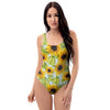 Sunflower Blue One Piece Swimsuite-grizzshop