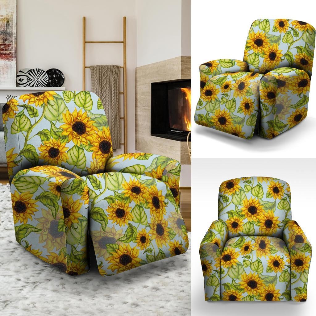 Sunflower Blue Recliner Cover-grizzshop