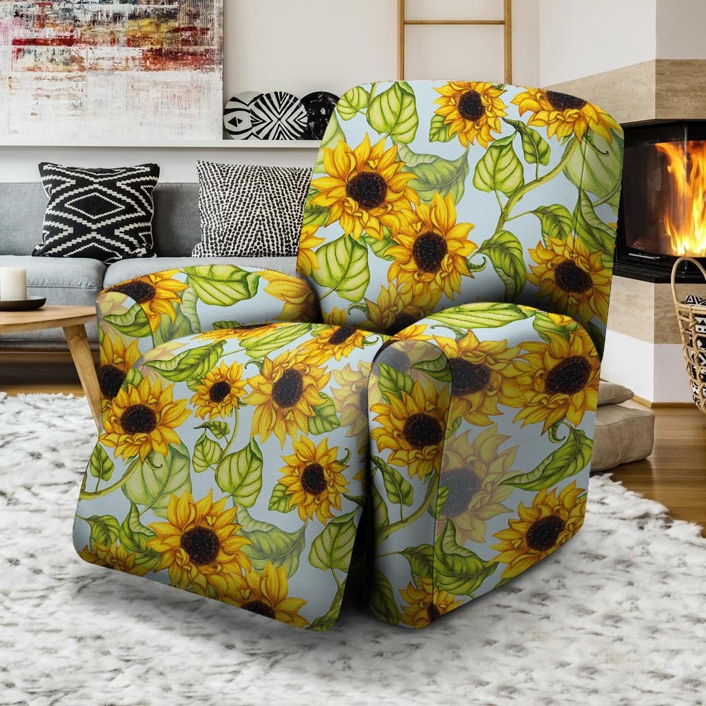 Sunflower Blue Recliner Cover-grizzshop