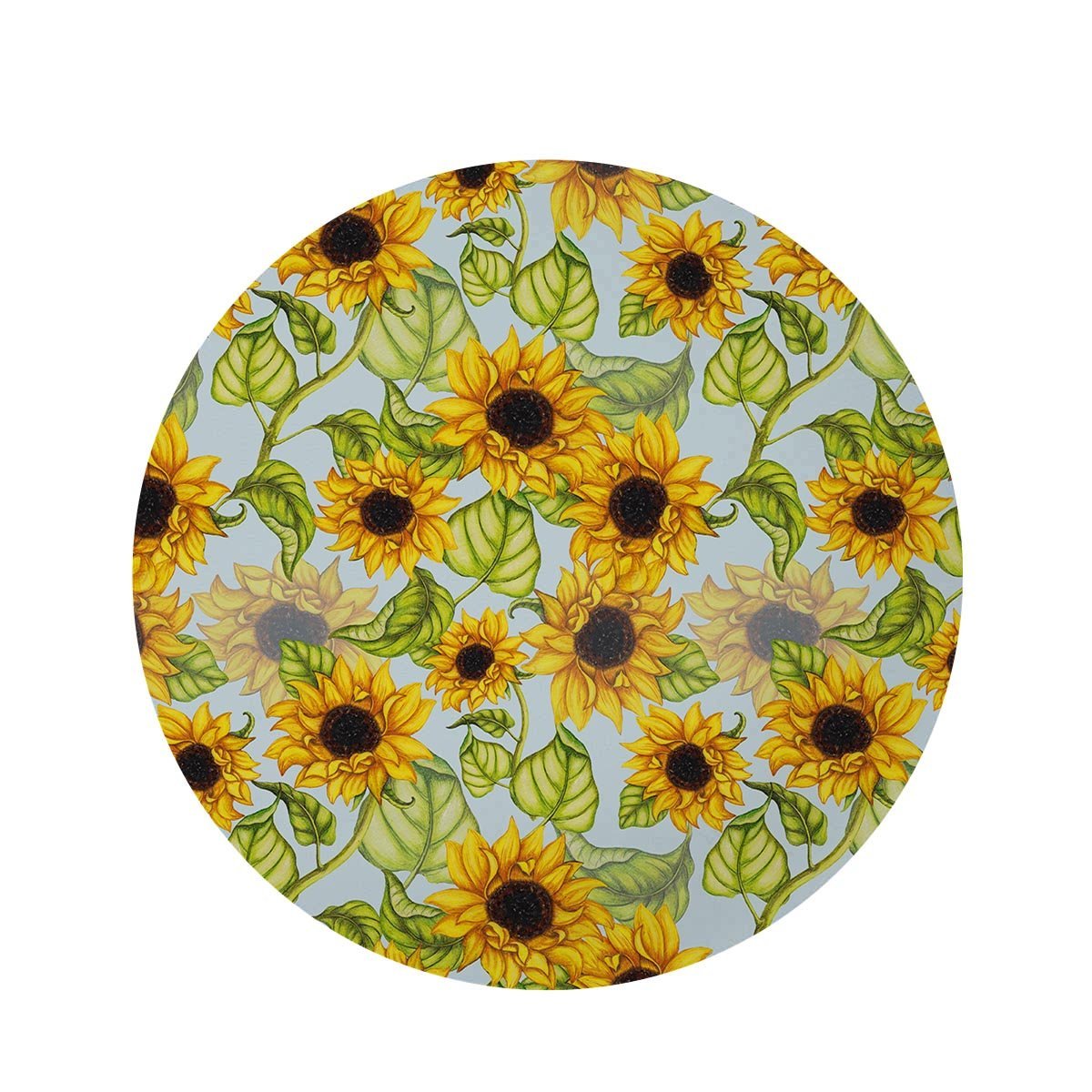 Sunflower Blue Round Rug-grizzshop