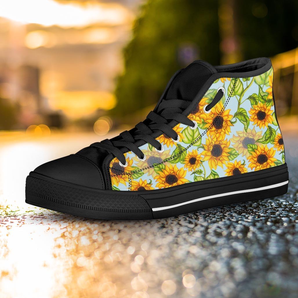 Sunflower Blue Women's High Top Shoes-grizzshop