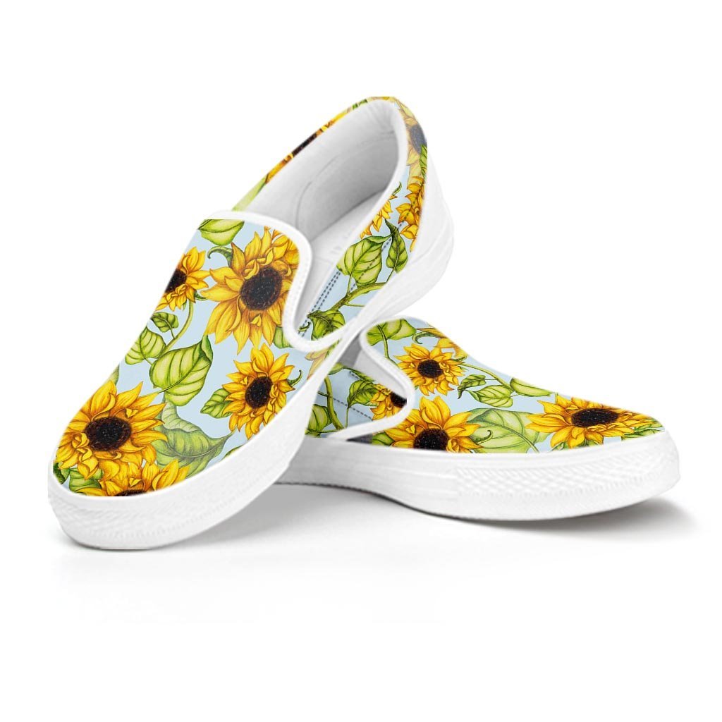 Sunflower Blue Women's Slip On Sneakers-grizzshop