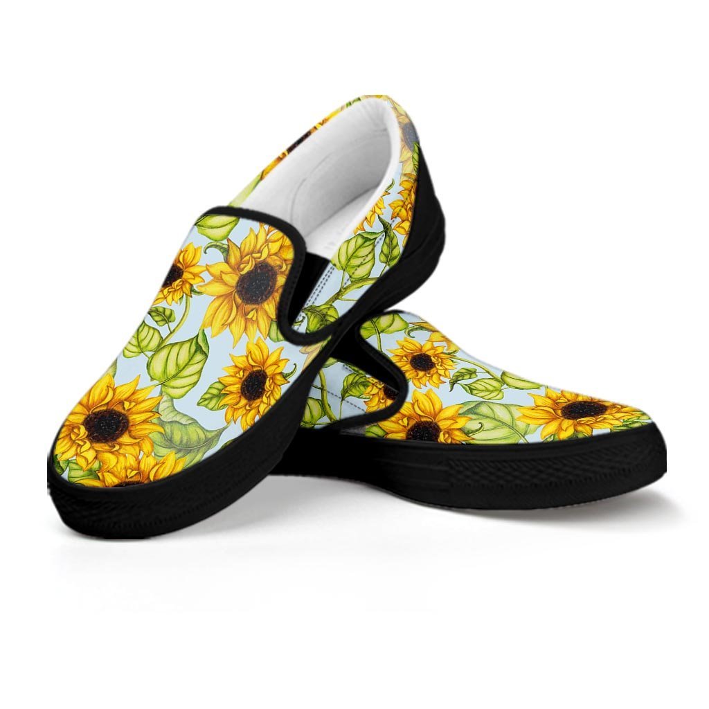 Sunflower Blue Women's Slip On Sneakers-grizzshop