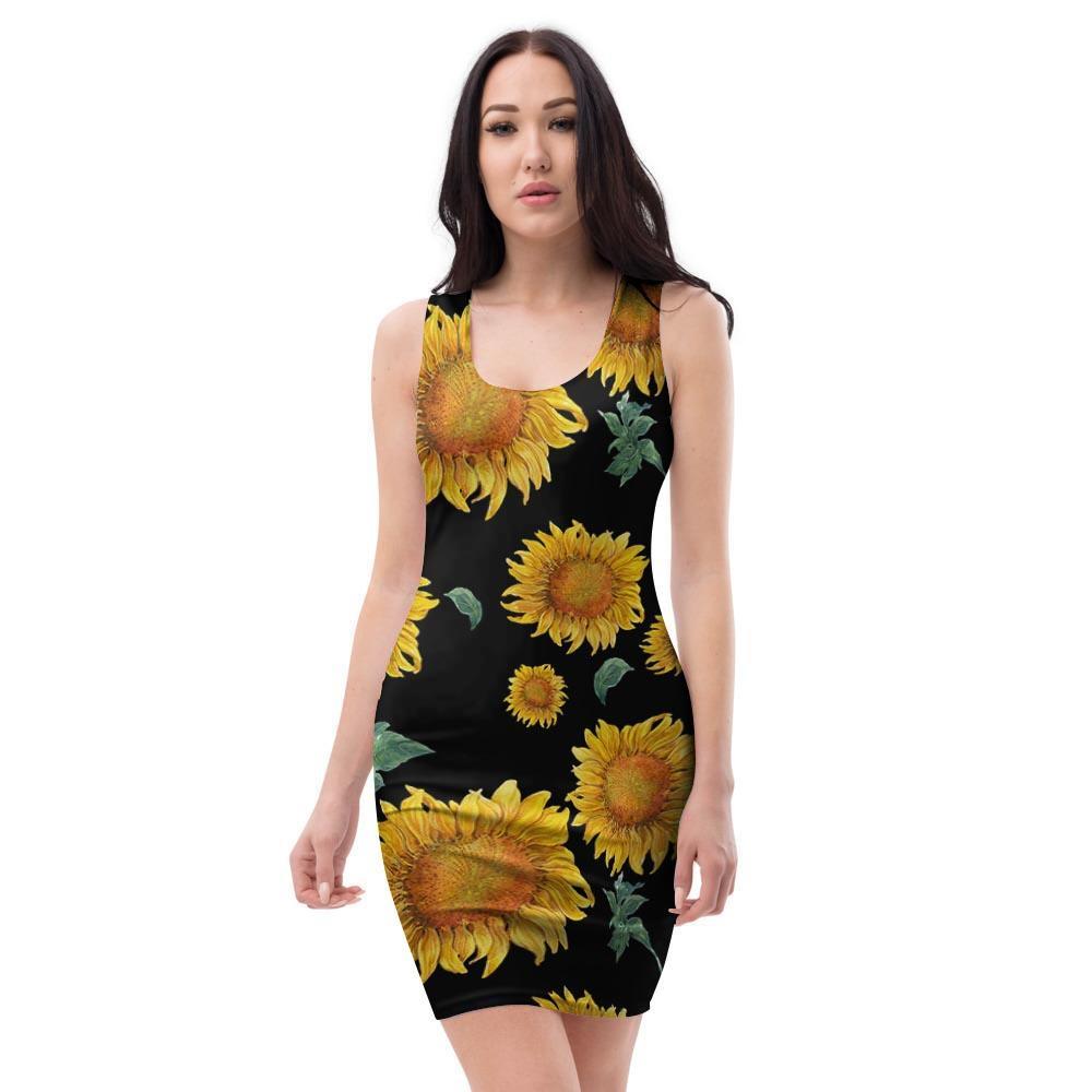 Sunflower Bodycon Dress-grizzshop