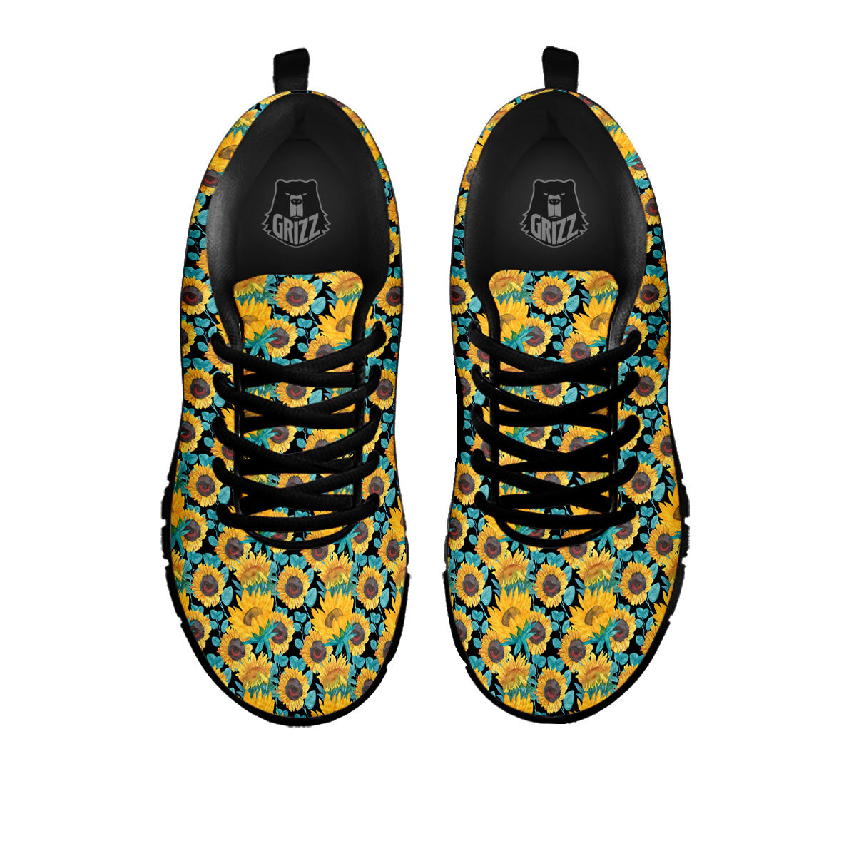 Sunflower Bright Print Pattern Black Sneaker-grizzshop