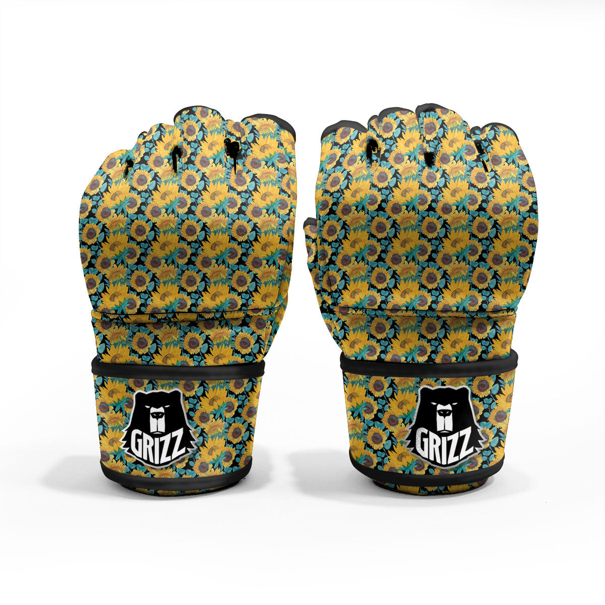 Sunflower Bright Print Pattern MMA Gloves-grizzshop