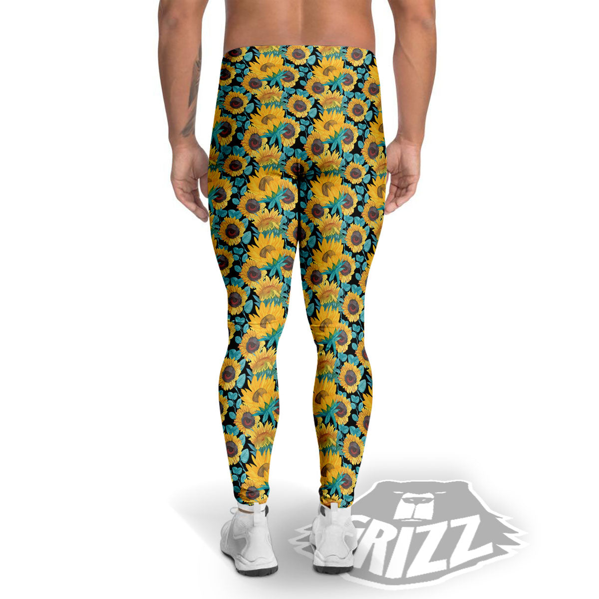 Sunflower Bright Print Pattern Men's Leggings-grizzshop