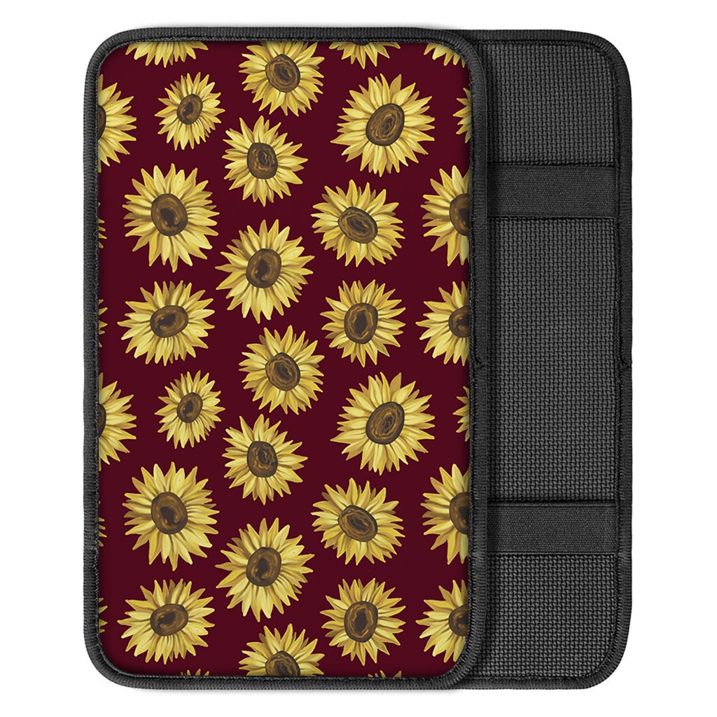 Sunflower Brown Car Console Cover-grizzshop