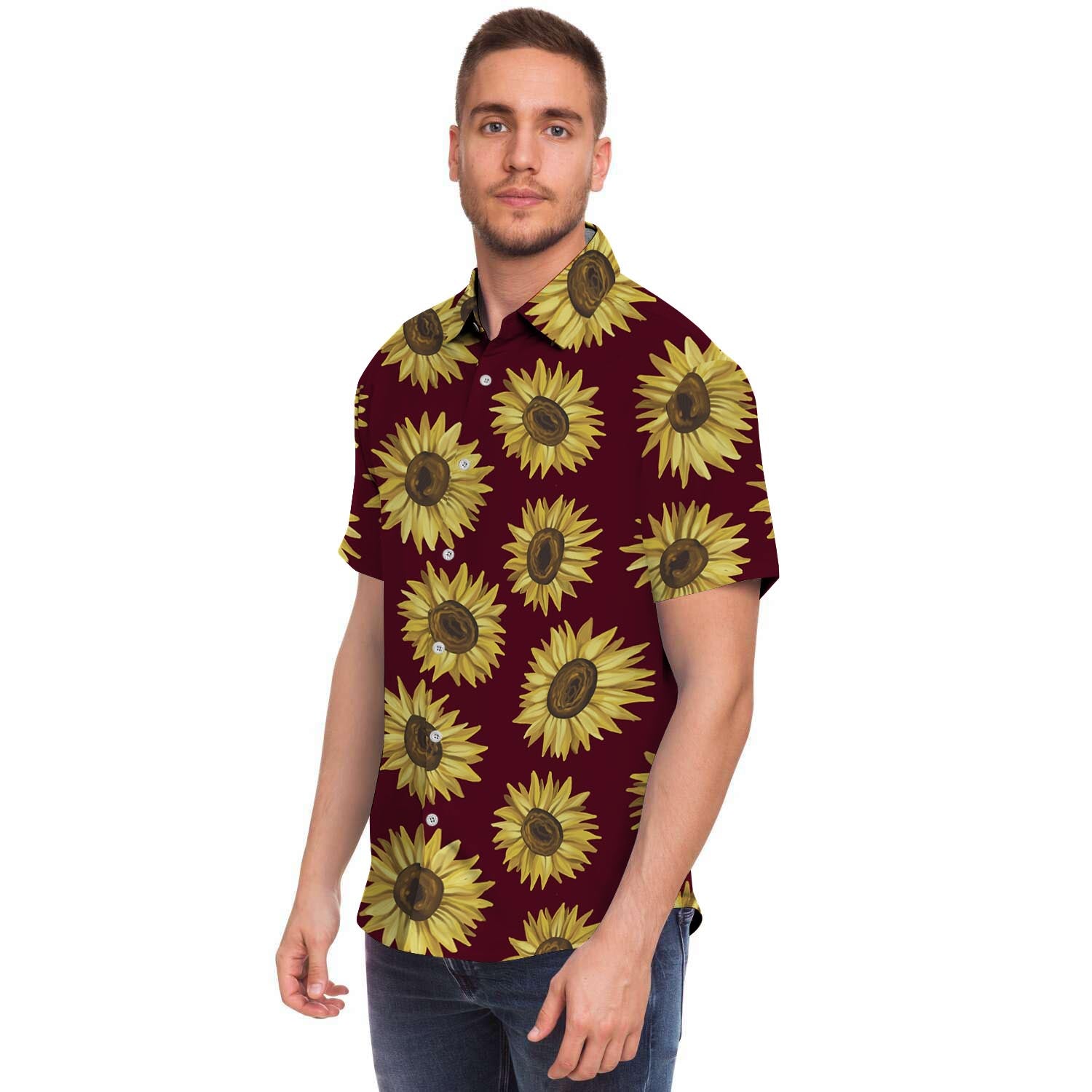 Sunflower Brown Men's Short Sleeve Shirt-grizzshop