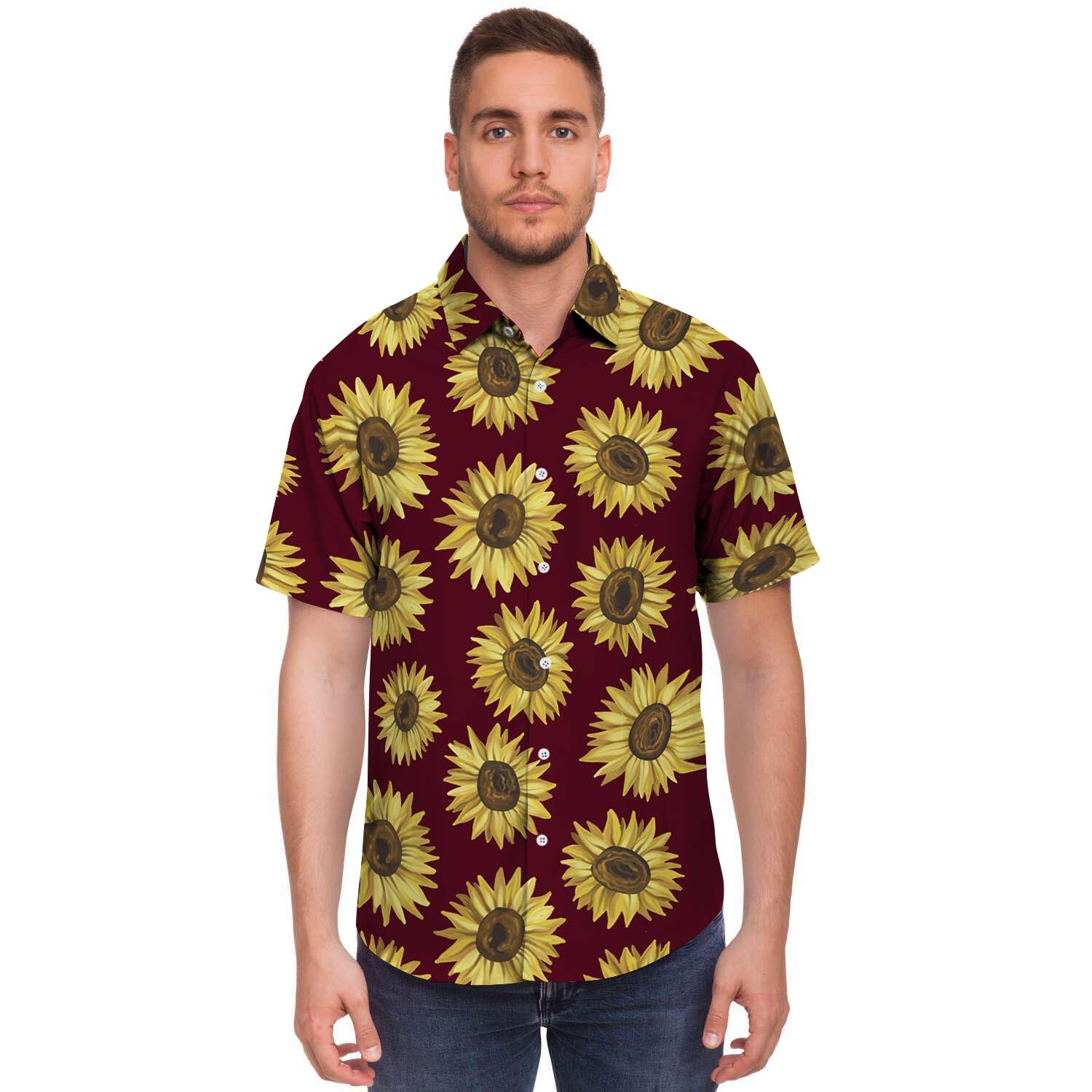 Sunflower Brown Men's Short Sleeve Shirt-grizzshop