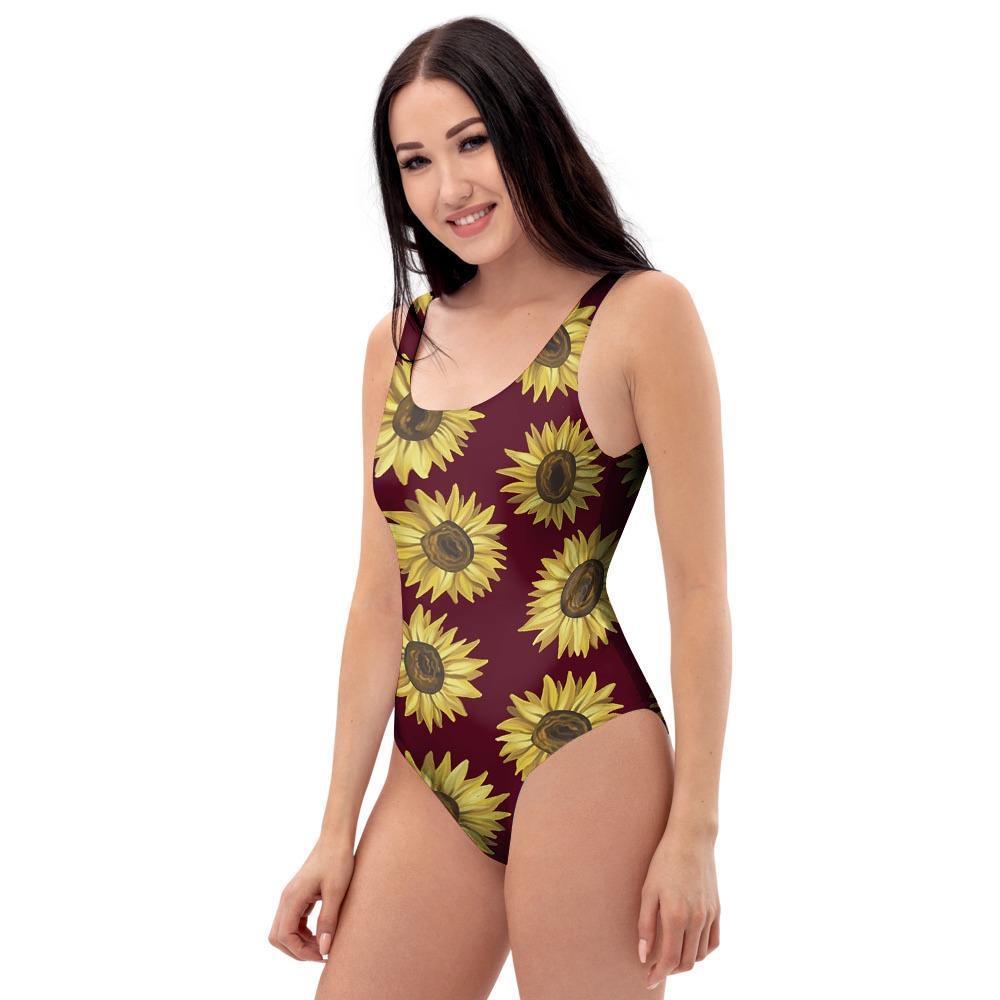 Sunflower Brown One Piece Swimsuite-grizzshop