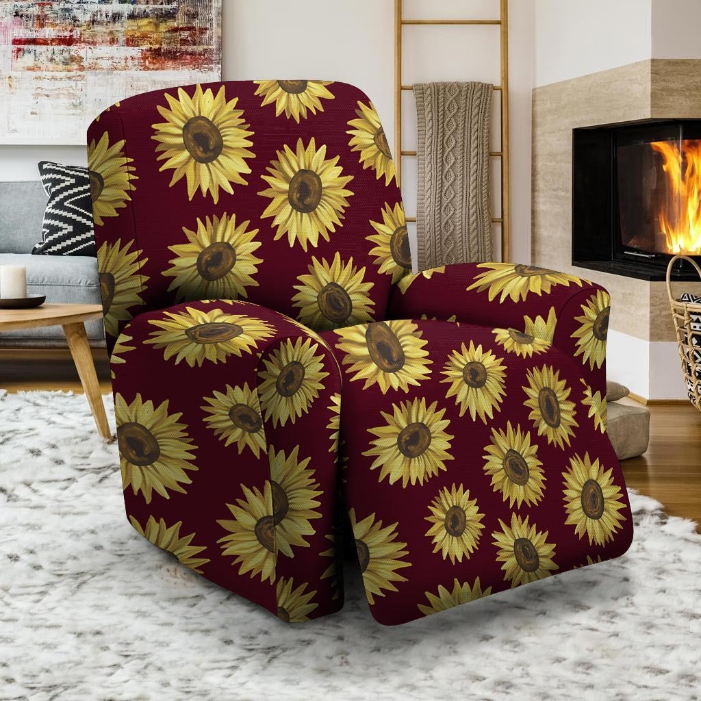 Sunflower Brown Recliner Cover-grizzshop