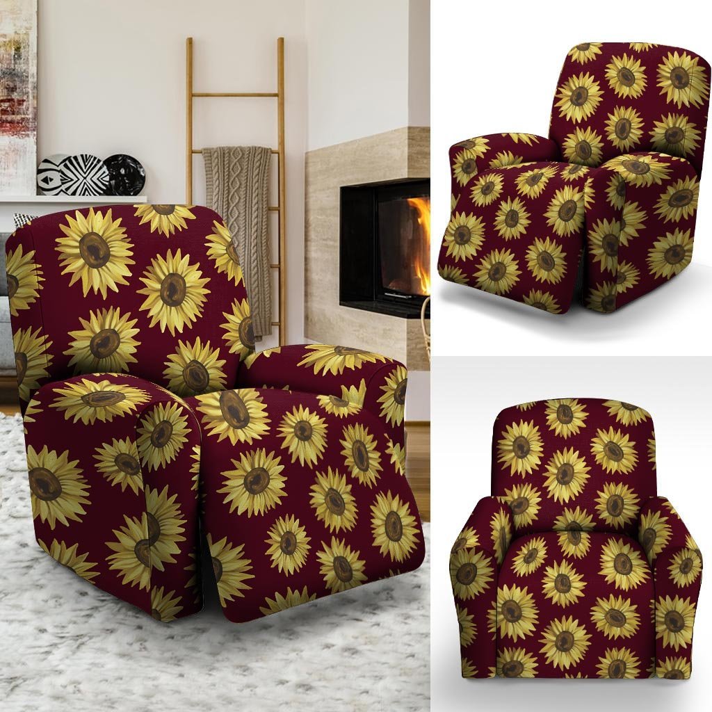 Sunflower Brown Recliner Cover-grizzshop