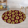 Sunflower Brown Round Rug-grizzshop