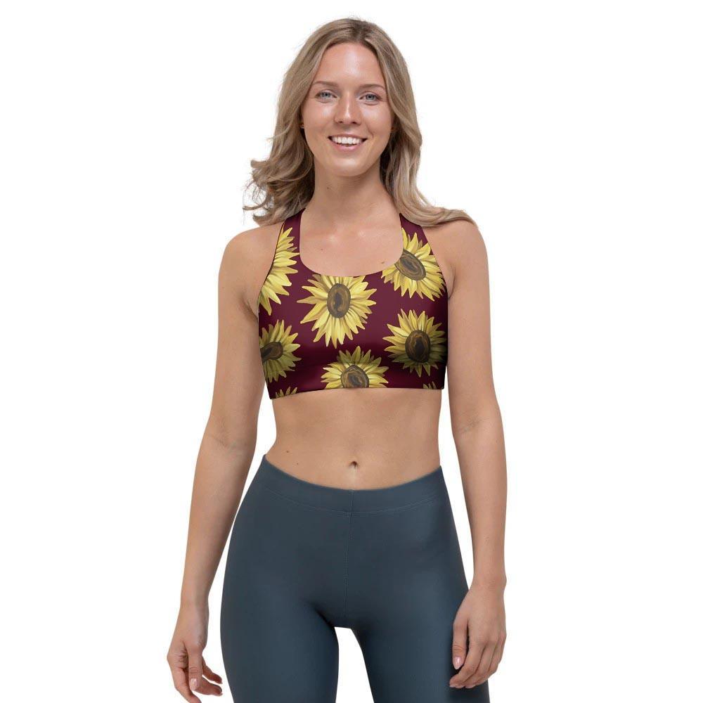 Sunflower Brown Sports Bra-grizzshop