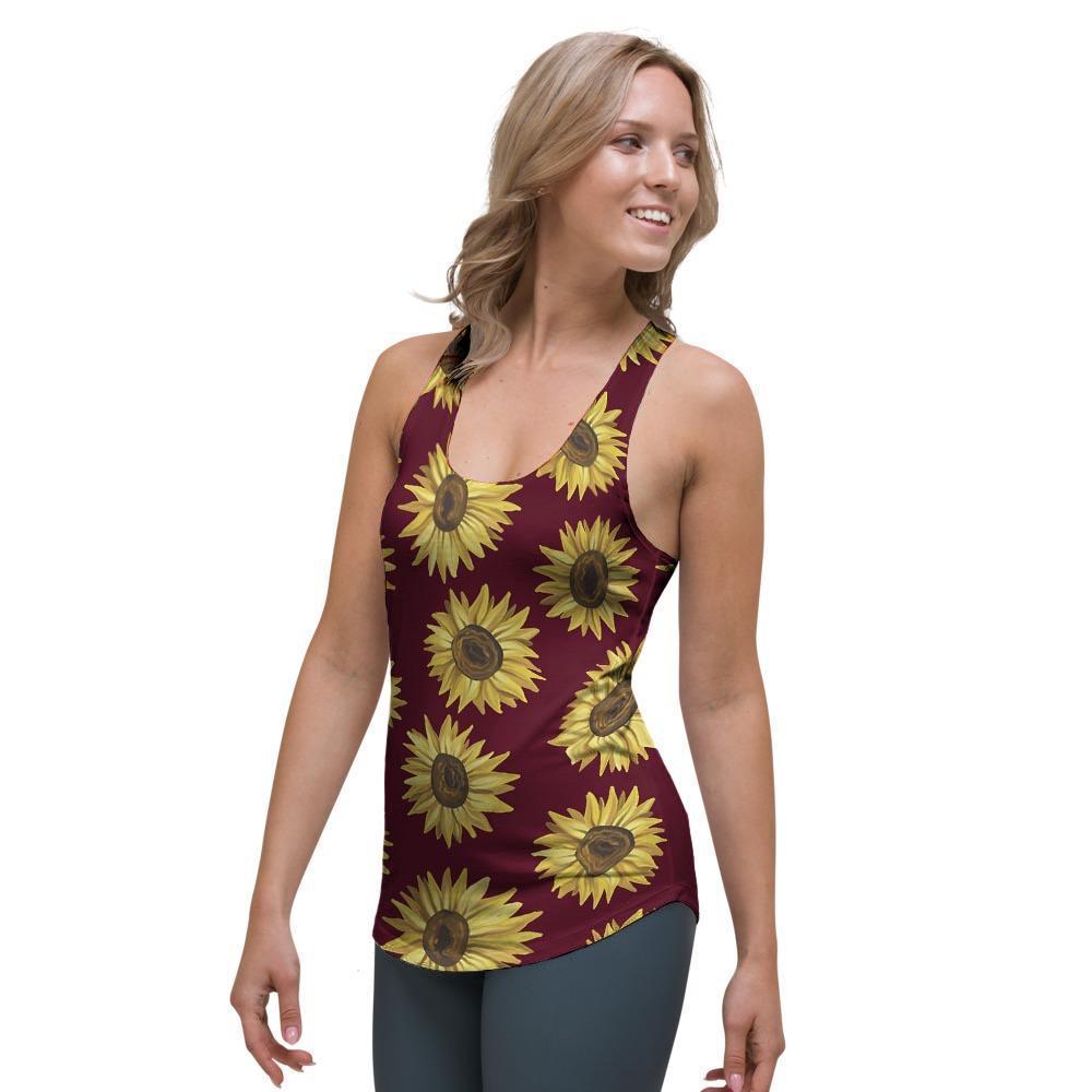 Sunflower Brown Women's Racerback Tank Top-grizzshop
